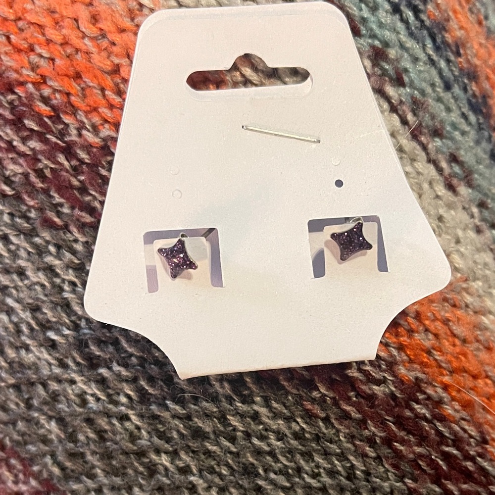 Purple Star Stud Earrings